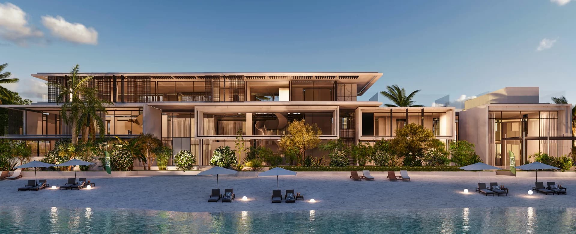 Modern beachfront villa showcasing architectural design and ocean view