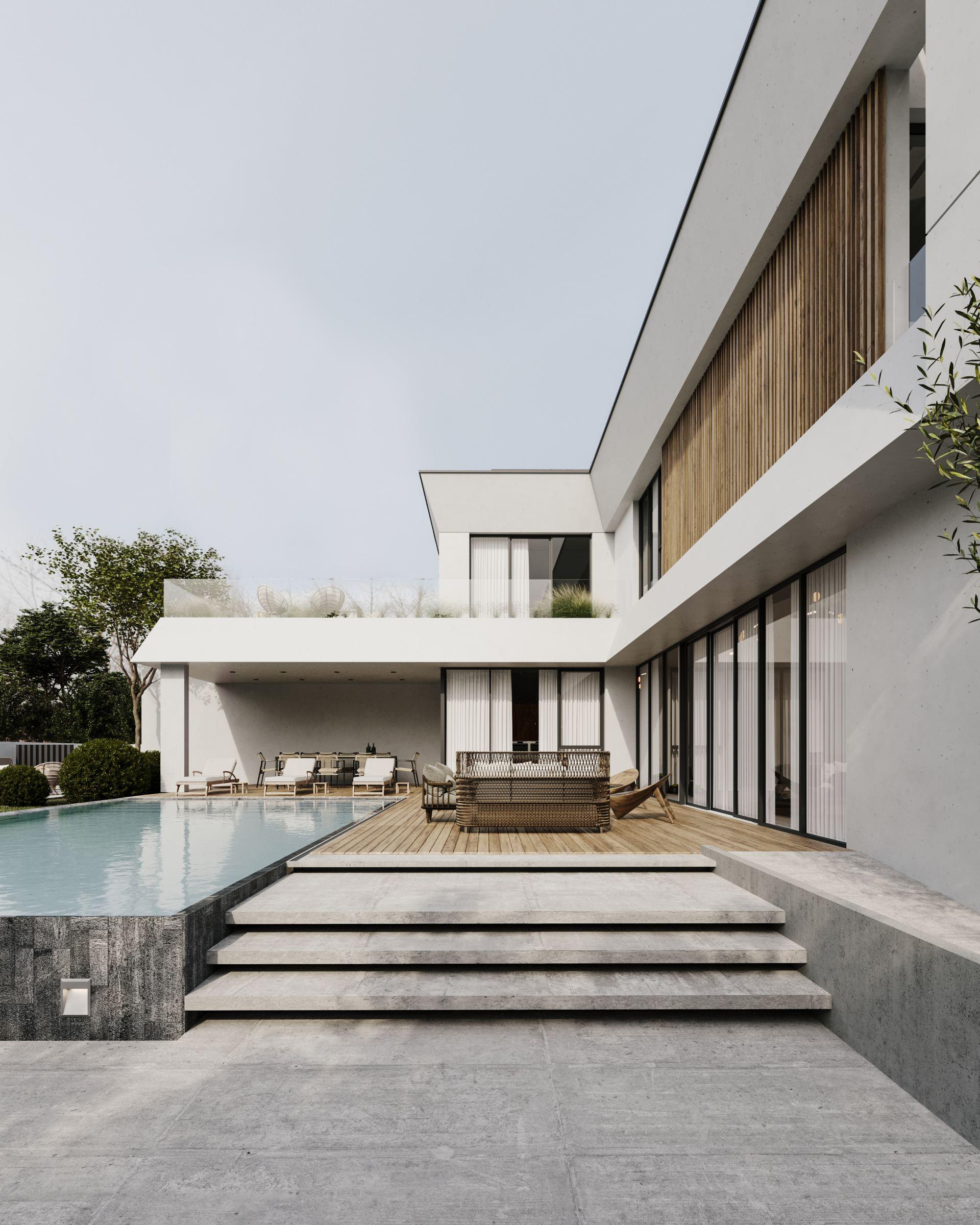 Modern White Minimalist Villa by DAT