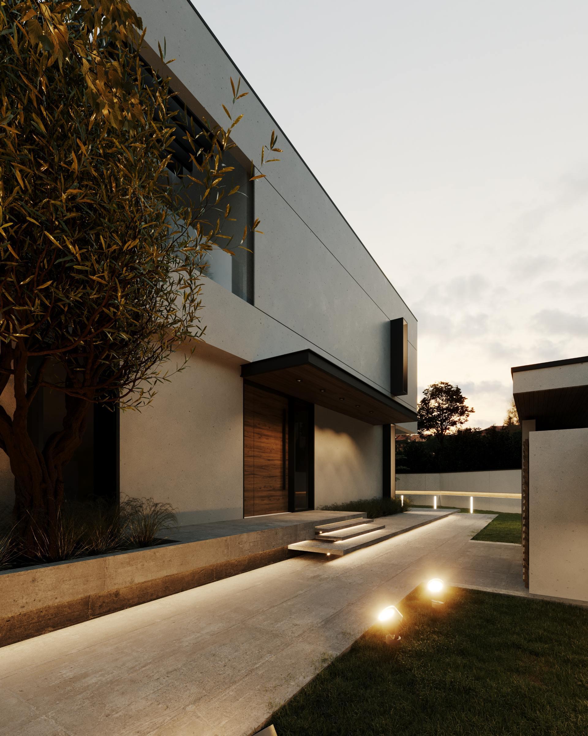 Minimalist White Villa by DAT Engineering Consultants