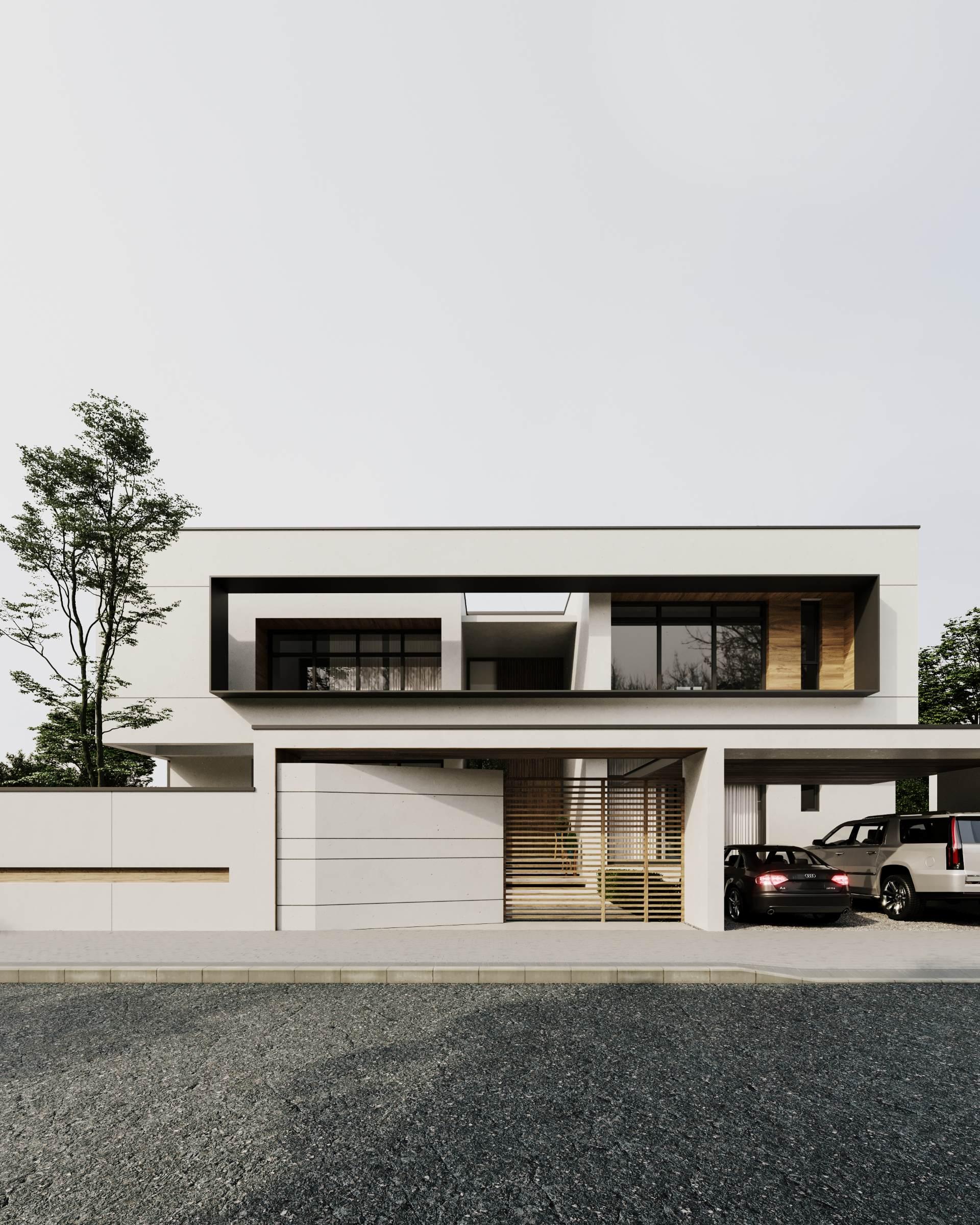 White Modern Minimalist Villa by DAT Engineering Consultancy