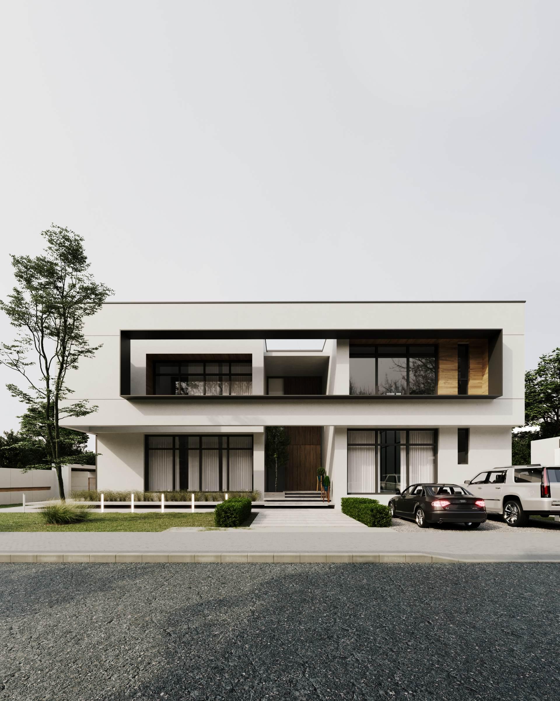 Modern Minimalist White Villa by DAT Engineering Consultants