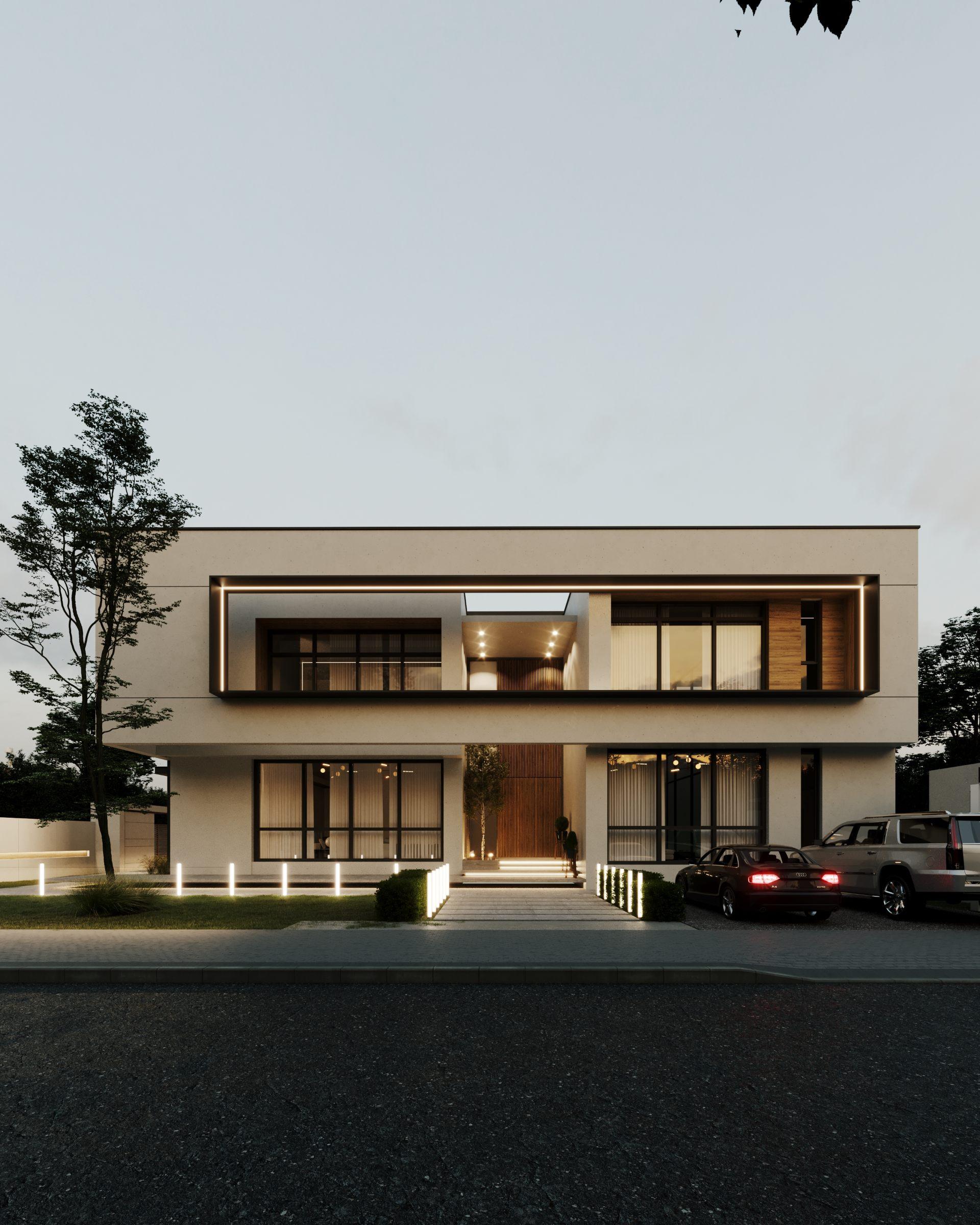Minimalist White Villa by DAT Engineering Consultancy